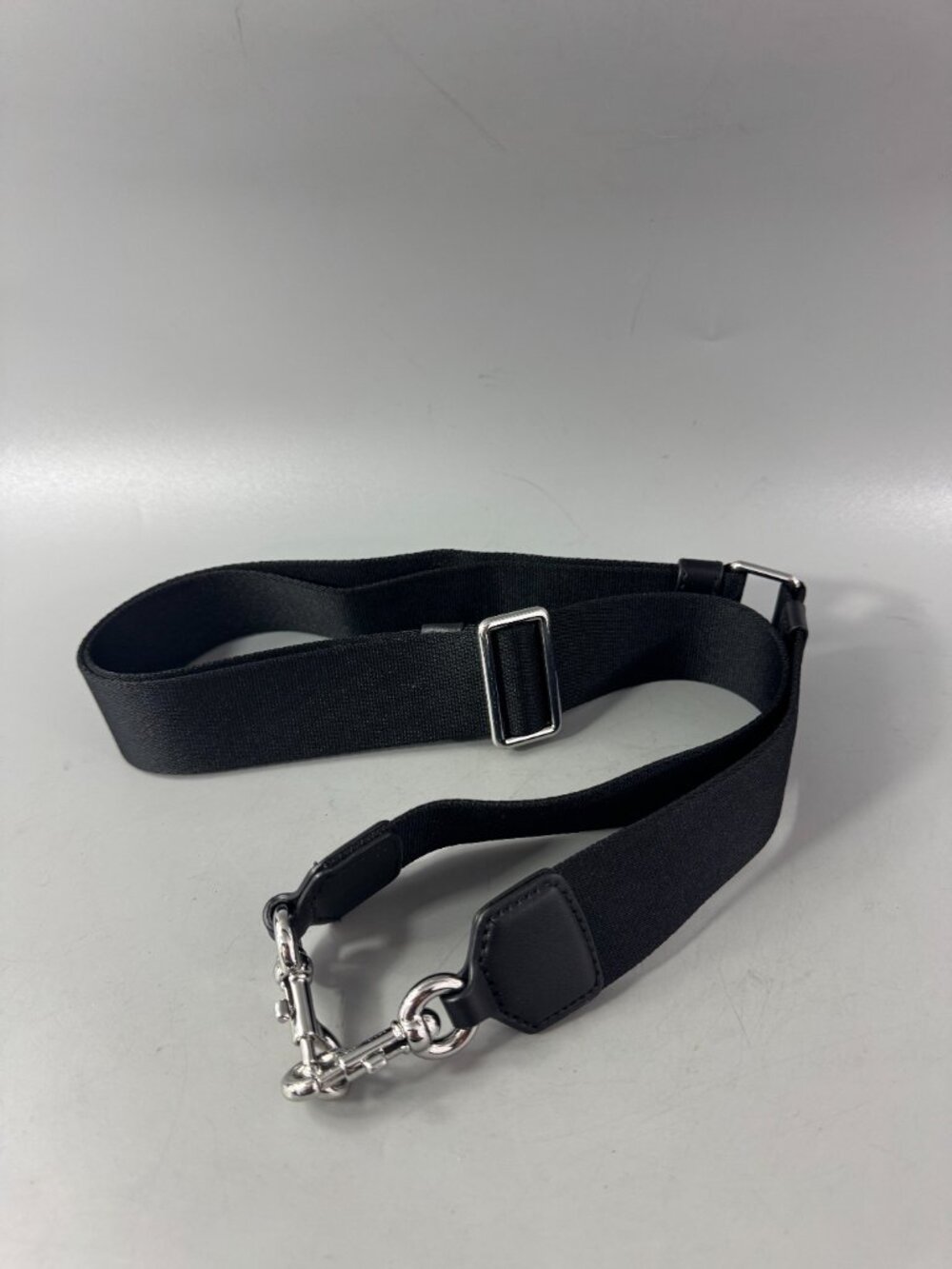 Marc Jacobs Black Canvas Silver-Tone Wide Strap